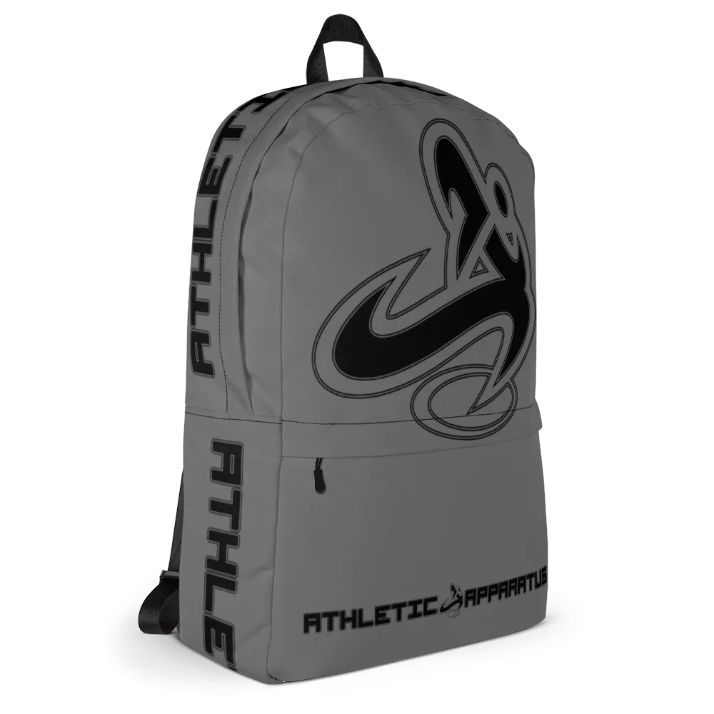 Athletic Apparatus Grey Black logo Backpack
