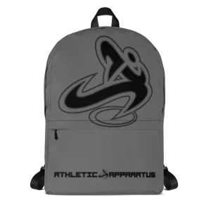Athletic Apparatus Grey Black logo Backpack