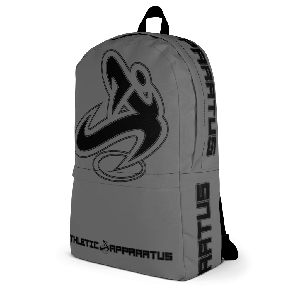 Athletic Apparatus Grey Black logo Backpack