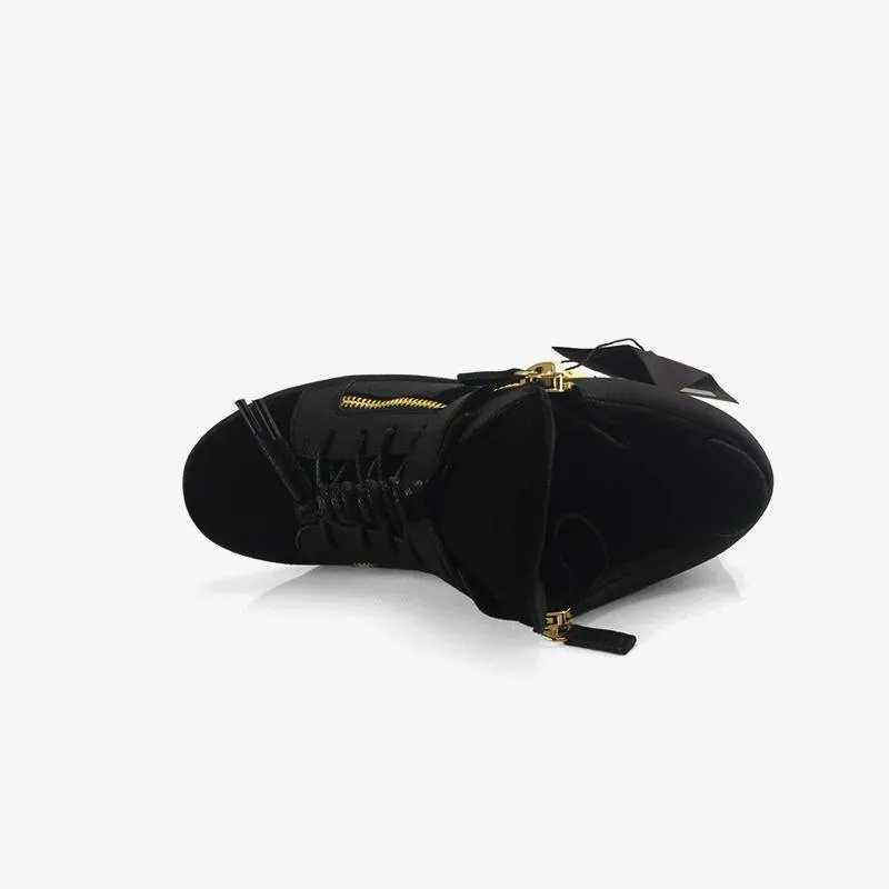 Black Sneakers Flat Skate Shoes