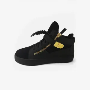 Black Sneakers Flat Skate Shoes
