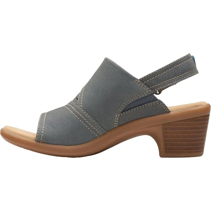 Clarks Women's Emily 2 Mist Heels- Blue Grey Nubuck