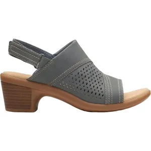 Clarks Women's Emily 2 Mist Heels- Blue Grey Nubuck