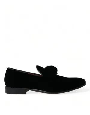Dolce & Gabbana Black Velvet Loafers