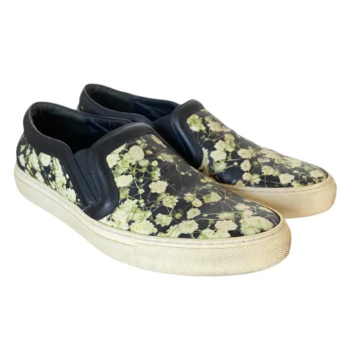 GIVENCHY Multicolor Floral Print Leather Slip On Sneakers, Size 41
