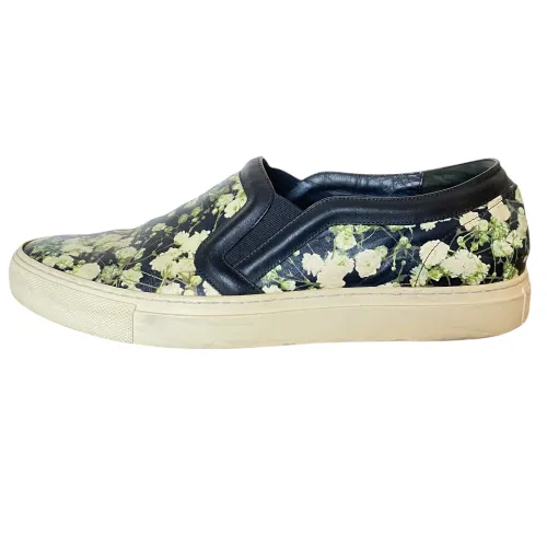 GIVENCHY Multicolor Floral Print Leather Slip On Sneakers, Size 41