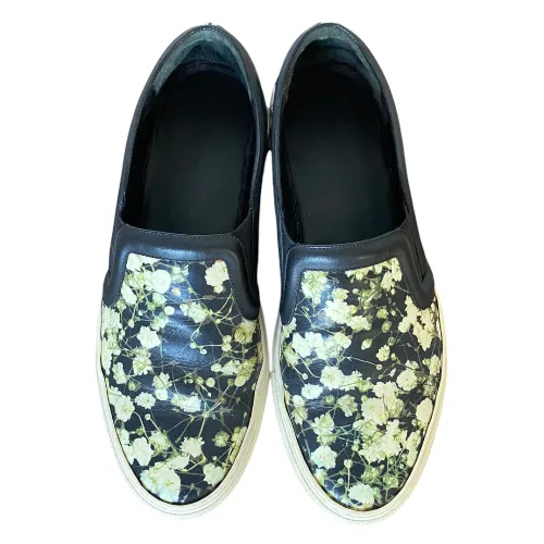GIVENCHY Multicolor Floral Print Leather Slip On Sneakers, Size 41