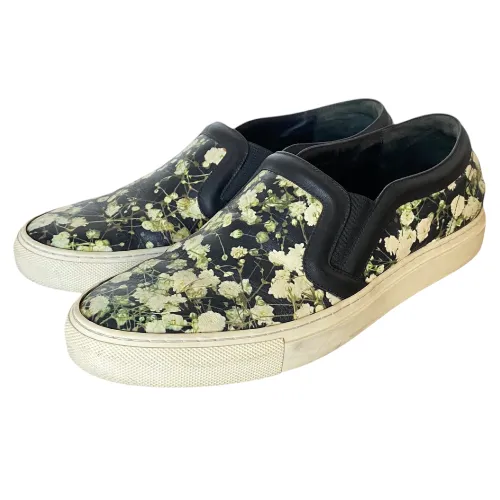 GIVENCHY Multicolor Floral Print Leather Slip On Sneakers, Size 41