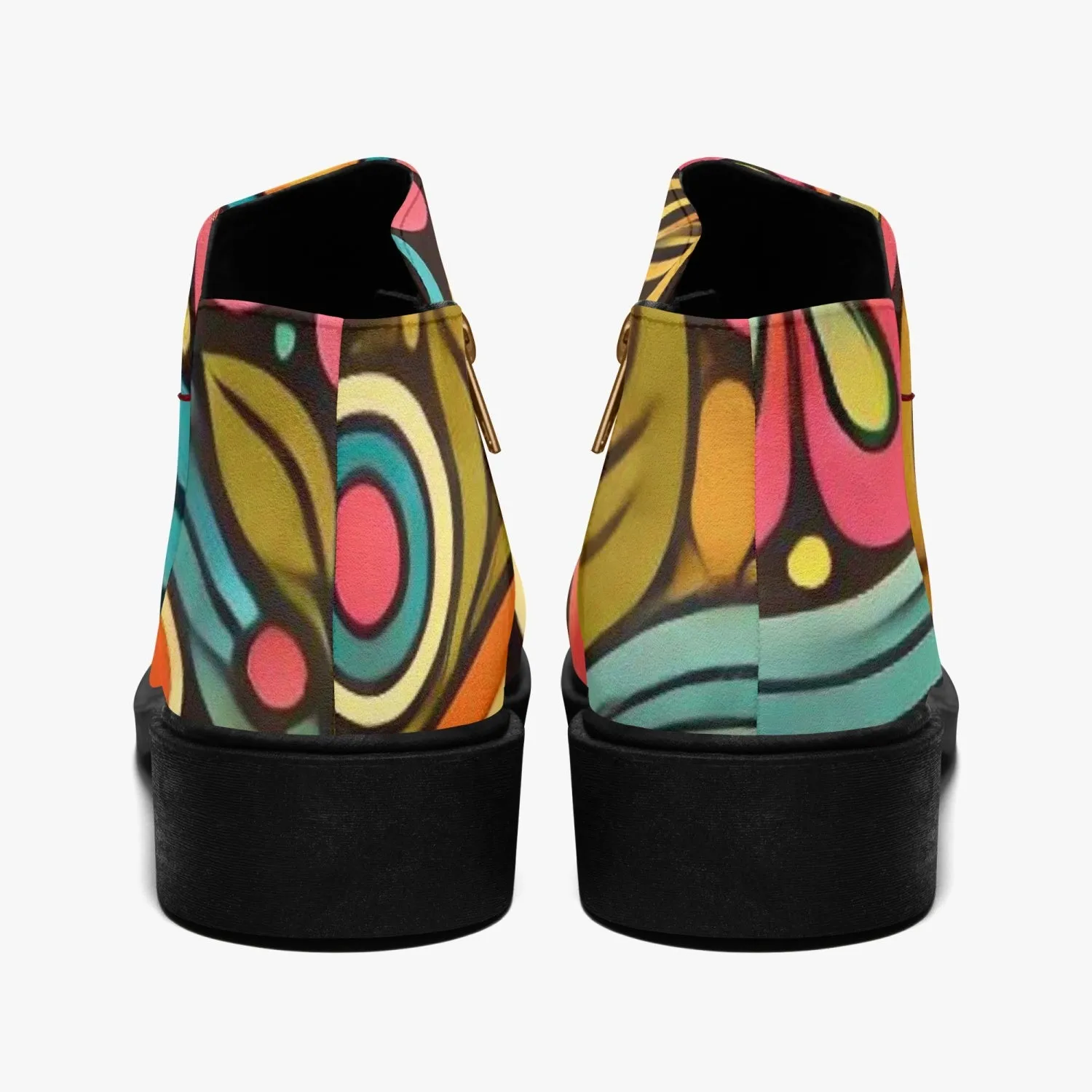 Hippie Hipster Shoe Boots, Floral 60s 70s Mod Footwear
