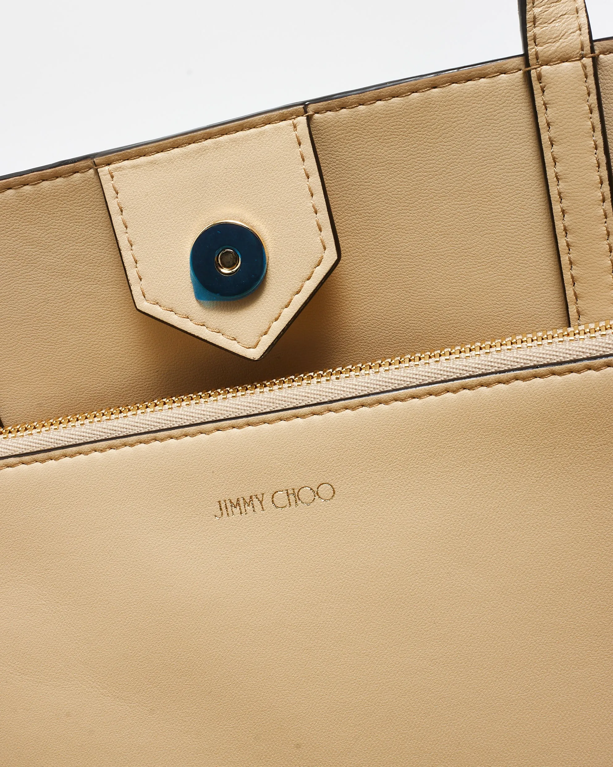 Jimmy Choo Snake Print Leather Tote Bag