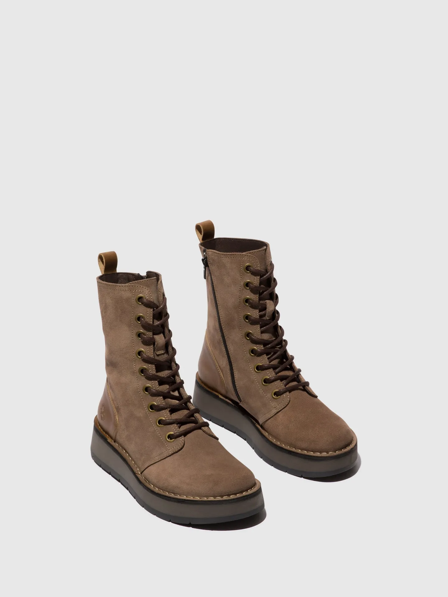 Lace-up Ankle Boots RAMI043FLY TAUPE/CAMEL