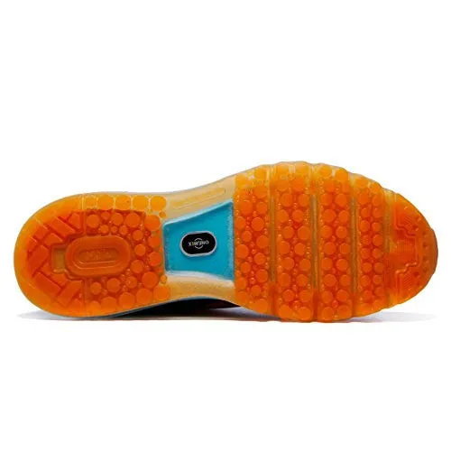 Onemix Men's Lightweight Air Cushion Sport Running Shoes Lake Blue Orange Size 8.5