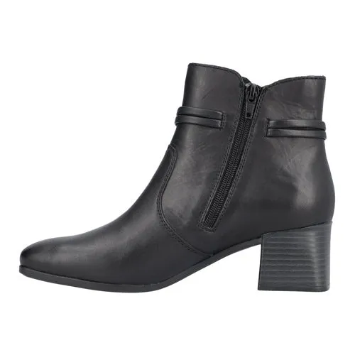 Rieker Block Heeled Ankle Boots -  70973-00  - Black