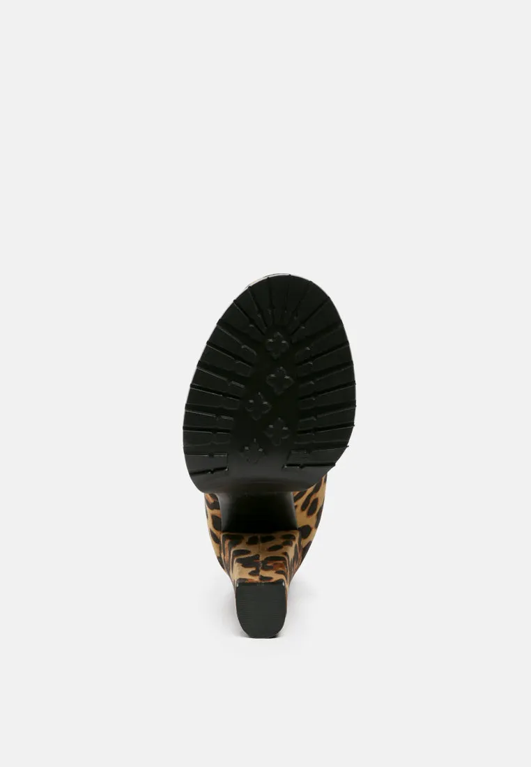 Suede block heeled boots
