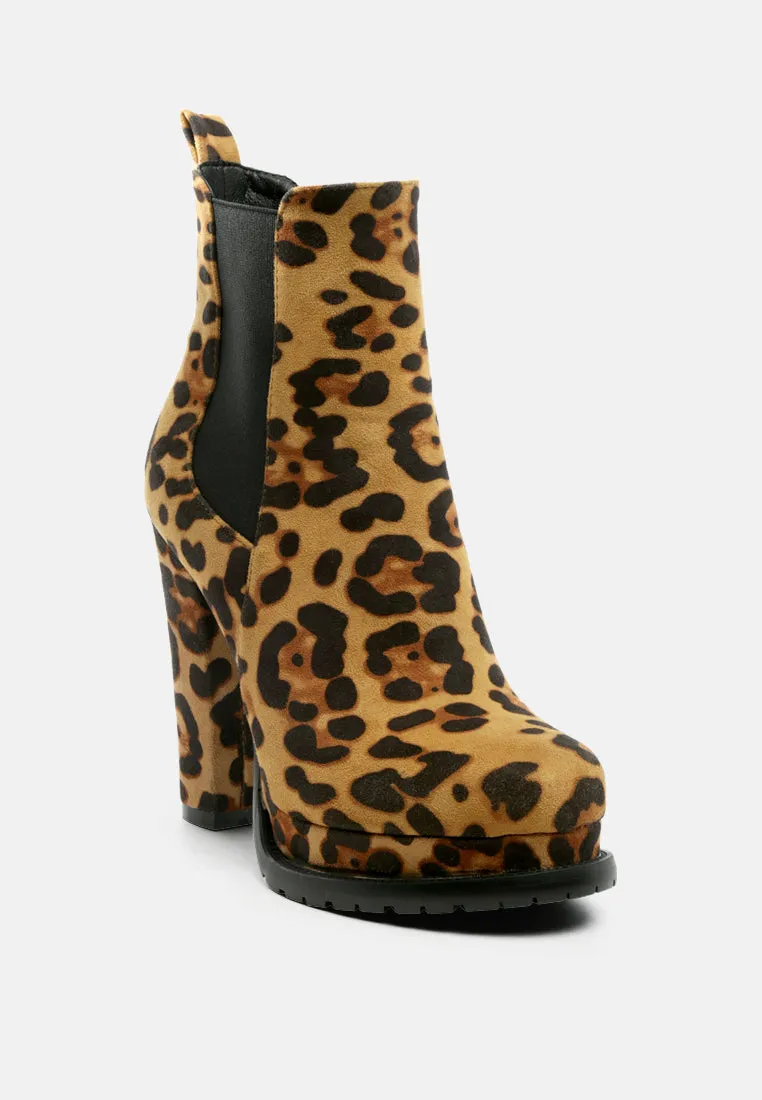 Suede block heeled boots
