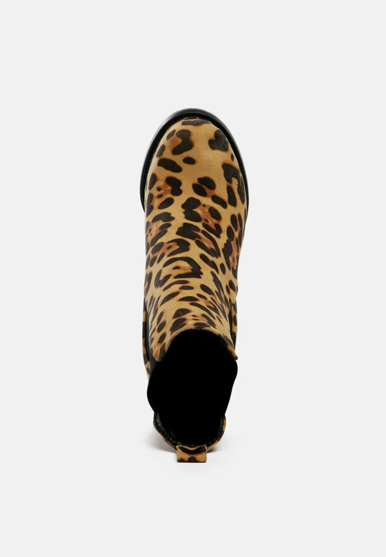 Suede block heeled boots