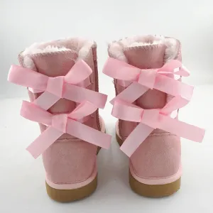 Women's Cowhide Leather Ankle Snow Boots