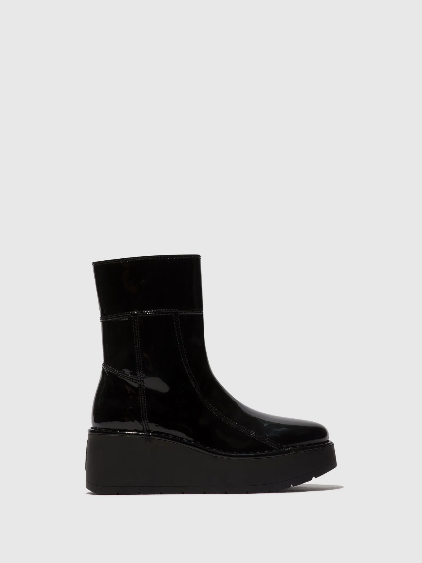 Zip Up Ankle Boots HANN248FLY ATLANTIS BLACK