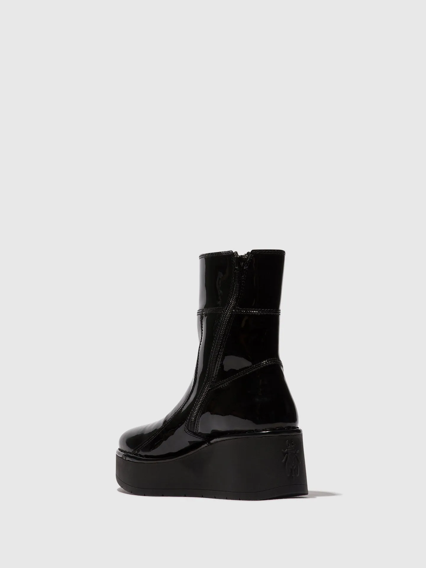 Zip Up Ankle Boots HANN248FLY ATLANTIS BLACK