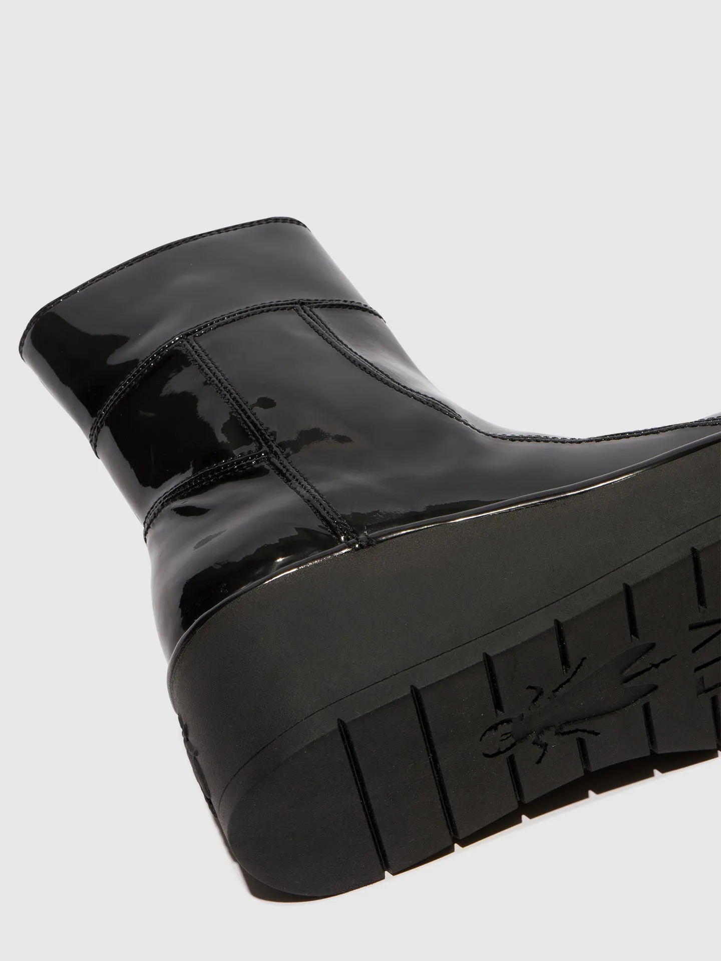 Zip Up Ankle Boots HANN248FLY ATLANTIS BLACK