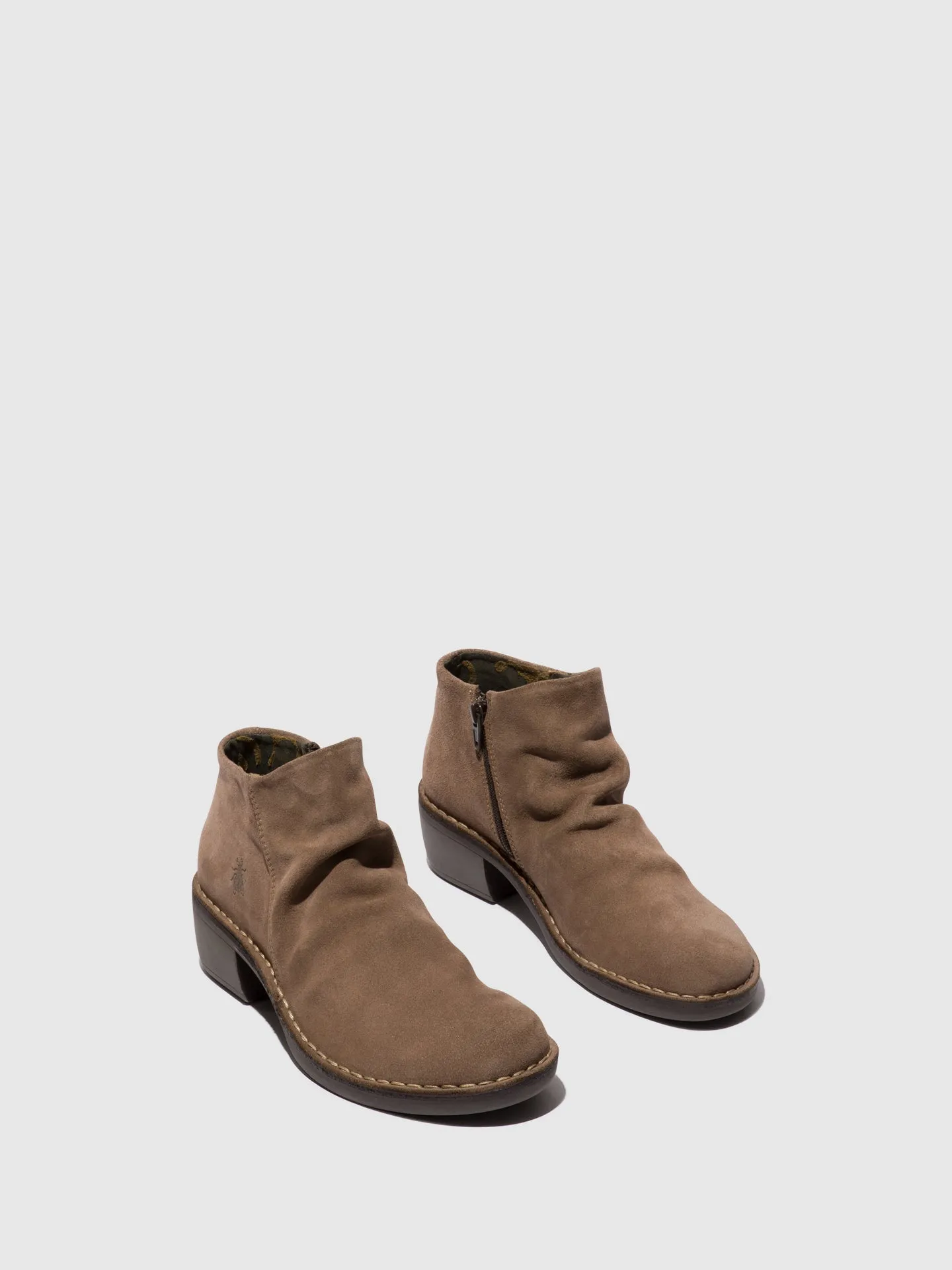Zip Up Ankle Boots MERK093FLY TAUPE