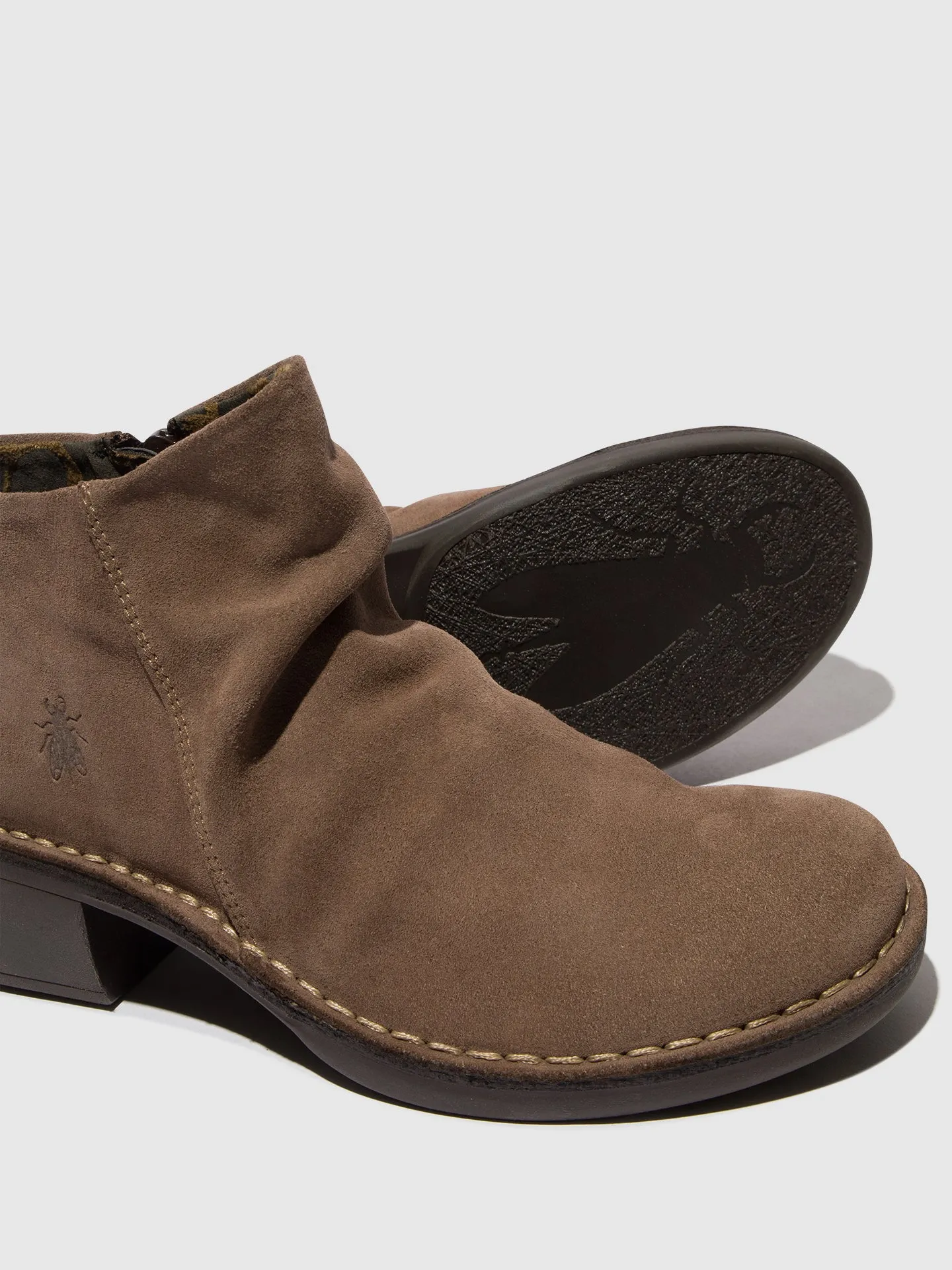 Zip Up Ankle Boots MERK093FLY TAUPE